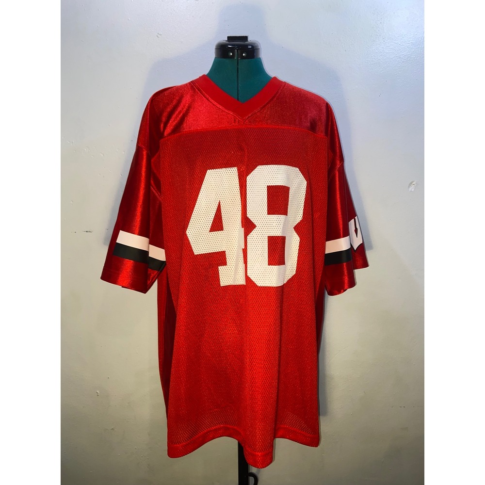 Pro Edge Wisconsin Badgers Football Jersey Red Number 48 Mens Large NCAA Mesh